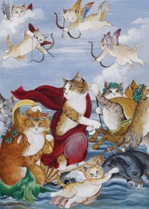 Ilustracja z Cats Galore! A Compendium of Cultured Cats (wyd. 2015) autorstwa Susan Herbert