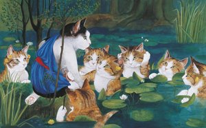 Ilustracja z Cats Galore! A Compendium of Cultured Cats (wyd. 2015) autorstwa Susan Herbert