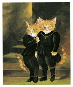 Ilustracja z książki Koty prerafaelitów (wyd. 1999) autorstwa Susan Herbert