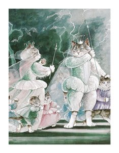Ilustracja z Shakespeare Cats: Poster Book (wyd. 2016) autorstwa Susan Herbert