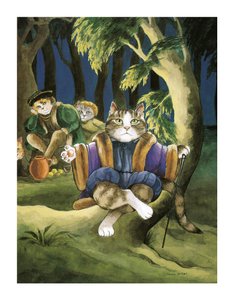 Ilustracja z Shakespeare Cats: Poster Book (wyd. 2016) autorstwa Susan Herbert