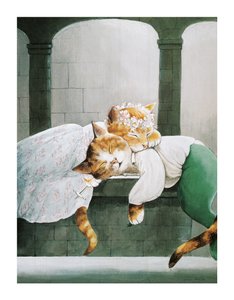 Ilustracja z Shakespeare Cats: Poster Book (wyd. 2016) autorstwa Susan Herbert