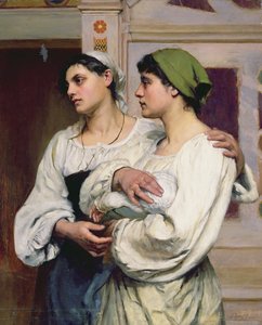 Włoszki w kościele (olej na płótnie) autorstwa Susan Isabel Dacre