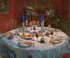Jadalnia (olej na płótnie) autorstwa Susan Ryder