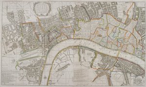 Mapa Westminster, City of London, Southwark i okolic, 1739