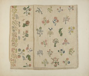 Haftowana narzuta Crewel, ok. 1900 r. 1941.