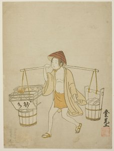 Sprzedawca wody autorstwa Suzuki Harunobu