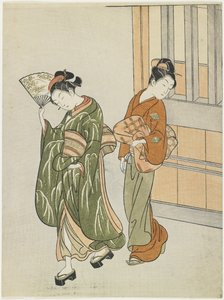 Usuwanie powiewu z wachlarza, po 1766 r. autorstwa Suzuki Harunobu