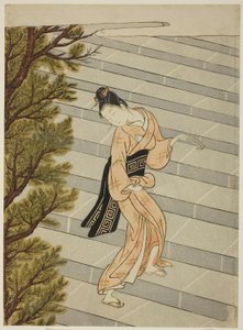 Wchodzenie po schodach sto razy autorstwa Suzuki Harunobu