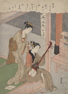 Czesanie włosów, 1770., 1770. autorstwa Suzuki Harunobu