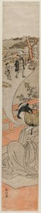 Kurtyzana marząca o swoim dzieciństwie, c. 1770. autorstwa Suzuki Harunobu