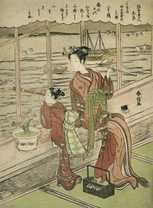 Wiśnia Dwukwiatowa: Motoura Minami Yamasakiya autorstwa Suzuki Harunobu