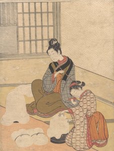 Wieczorny śnieg na Nurioke, z cyklu Osiem salonów, ok. godz. 1766 r., ok. 1766 r. 1766. autorstwa Suzuki Harunobu