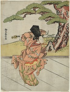 Tancerka Sanbaso autorstwa Suzuki Harunobu
