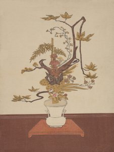 Kompozycja kwiatowa Ike Bana w stylu Ike-no-bo, prawdopodobnie 1765., prawdopodobnie 1765. autorstwa Suzuki Harunobu