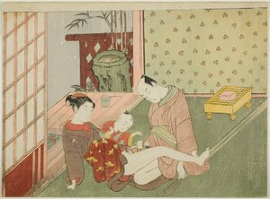 Lovers with Young Attendant Patrząc, z serii grafik erotycznych bez tytułu