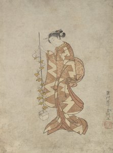 Modern Representation of the Poetess Kaga no Chiyo, ca. 1765., ca. 1765. autorstwa Suzuki Harunobu
