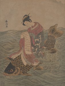 Parodia chińskiego nieśmiertelnego. autorstwa Suzuki Harunobu