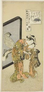 Pallot Komachi (Om Komachi), z Te Serie s Te Seven Fasio na spekty Komachi (Furu Yatsu City 7 Komachi) autorstwa Suzuki Harunobu