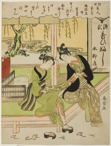 Sumirena: Temi stress of yojiya (córka yojiya, Sumirena), z serii Owers (Ukiyo Bijin Hana Yoshi)” autorstwa Suzuki Harunobu