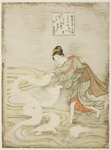 Rzeka klejnotów w Chofu (Chofu no Tamagawa), z serii bez tytułu Six Jewel Rivers autorstwa Suzuki Harunobu