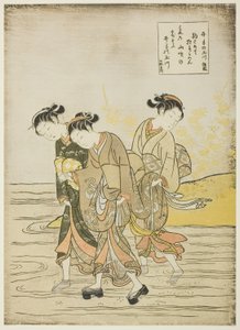 Rzeka Jewel w Ide (Ide no Tamagawa), z serii bez tytułu Six Jewel Rivers autorstwa Suzuki Harunobu