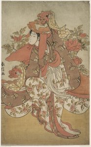 Taniec lwa autorstwa Suzuki Harunobu