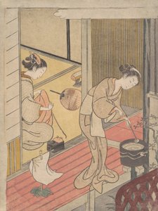 Powracające żagle wieszaka na ręczniki, ca. 1766 r., ok. 1766 r. 1766. autorstwa Suzuki Harunobu
