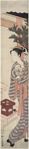 Stoisko z herbatą – Kagiya Osen, ok. 1769 r. autorstwa Suzuki Harunobu