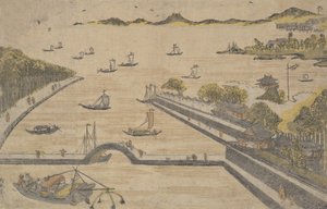 Zobacz Fukagawa, Edo, co? 1764. , komar. 1764. autorstwa Suzuki Harunobu