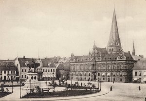 Szwecja / Szwecja: Skania, Malmo, Stortorget i Radhuset (zdjęcie czarno-białe) autorstwa Swedish Photographer