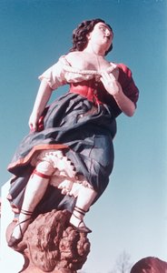 Figurka z nieznanego żaglowca, połowa XVIII w. (malowane drewno)