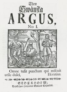 Pierwszy numer „Then Swänska Argus” autorstwa Swedish School