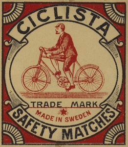 Etykieta na zapałki bezpieczeństwa Ciclista autorstwa Swedish School