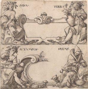 Woda i Ziemia/Jesień i Zima autorstwa Swiss 16th Century