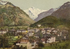 Oberland Berneński: Interlaken, widok całkowity (kolorowe zdjęcie) autorstwa Swiss Photographer