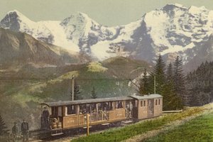 Berner Oberland: Murrenbahn (kolorowe zdjęcie) autorstwa Swiss Photographer