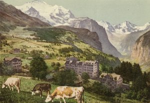 Oberland Berneński: Wengen (kolorowe zdjęcie) autorstwa Swiss Photographer