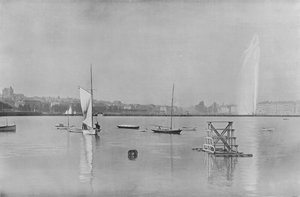 Geneve, La Rade (zdjęcie czarno-białe) autorstwa Swiss Photographer