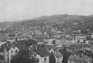 Saint-Gall, Widok ogólny (zdjęcie czarno-białe) autorstwa Swiss Photographer