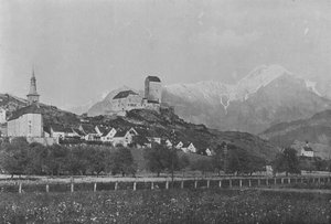 Sargans, Dolina Renu (zdjęcie czarno-białe) autorstwa Swiss Photographer