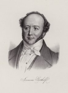 Albert Bitzius, szwajcarski powieściopisarz, który pisał pod pseudonimem Jeremias Gotthelf (grafika) autorstwa Swiss School