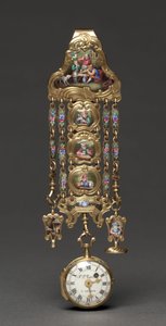 Zegarek Chatelaine, połowa XIX wieku (metal i emalia) autorstwa Swiss School