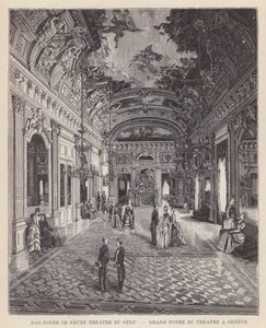 Foyer w Nowym Teatrze w Genewie, Grand Foyer du Theatre a Geneve (grafika) autorstwa Swiss School