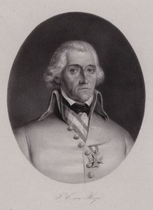 Friedrich Freiherr von Hotze, urodzony w Szwajcarii generał w armii austriackiej podczas francuskich wojen rewolucyjnych (grafika) autorstwa Swiss School