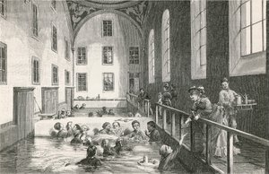 W ciepłych łaźniach gipsowych w Leuk (Valais) autorstwa Swiss School