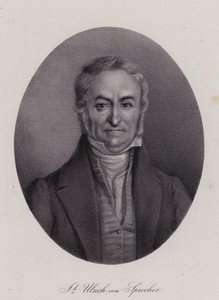 Jakob Ulrich Sprecher von Bernegg , szwajcarski polityk (Grawerowanie) autorstwa Swiss School