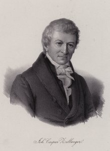 Johann Caspar Zellweger, szwajcarski przedsiębiorca tekstylny i filantrop (grafika) autorstwa Swiss School