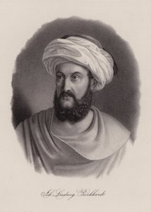 Johann Ludwig Burckhardt, szwajcarski podróżnik i geograf (grafika) autorstwa Swiss School
