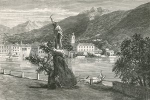Lugano, ze Statuą Przepowiadania autorstwa Vela autorstwa Swiss School